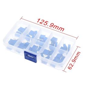 50 Adet 500R/1MR Çok Turlu Trimpot Potansiyometre Seti Dik 3296W 10 Çeşit Şeffaf Çantada