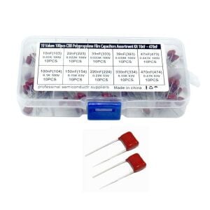 100 Adet 10nF/470nF Damla / Polyester Kondansatör Seti 10 Farklı Değerde Şeffaf Çantada