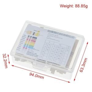 Direnç Seti 1/2W Karbon Film %5 20'Şerli 200 Adet 30 Çeşit Şeffaf Çantada