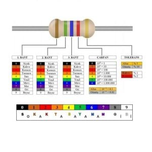Direnç Seti 1/2W Karbon Film %5 20'Şerli 200 Adet 30 Çeşit Şeffaf Çantada
