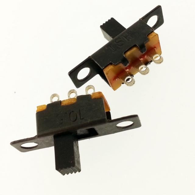 ANAHTAR SÜRGÜLÜ 3 Pin SS12F15  ON-ON Minik Lehim Pin Kulaklı Montaj tip IC-207