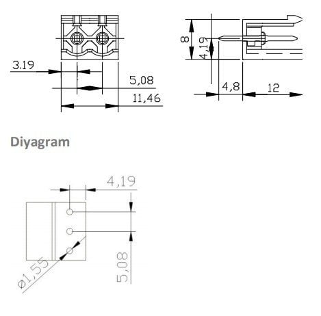 0/2 MR  5,08mm ERKEK 180 KAPALI 2'li YEŞİL SOKET Klemens SKS 5,08-E2/2 11452 MR