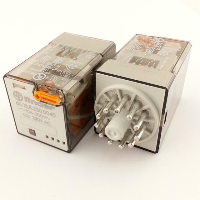 Finder Röle 60.13.8.230.0040 220v 10a Ac 3 Kontak Kilitli Test Butonu ve Hata Göstergeli