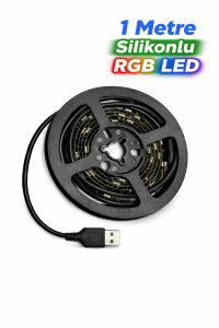 RGB 5050 SİLİKONLU LED ŞERİT + Kontrol Devresi USB TV ARKASI SET