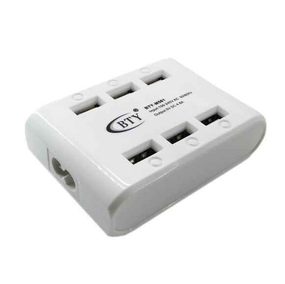 MICRON BTY-M561 USB 6 ÇIKIŞLI HIZLI ŞARJ  5V 4,8A ADAPTÖR SİYAH / BEYAZ