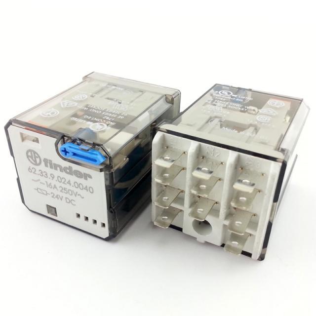 Finder Röle 62.33.9.024.0040 24v 16a Dc 3 Kontak Kilitli Test Butonu ve Hata Göstergeli Faston 187