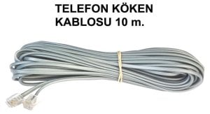 KÖKEN KABLO HER İKİ UCU JAKLI 10 mt (SİYAH-BEYAZ-GRİ)