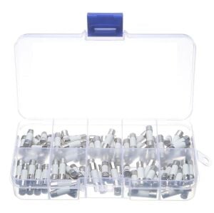 Seramik Sigorta Seti Hızlı 5x20 mm 100 Adet 10 Çeşit 250v Şeffaf Çantada