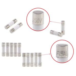 Seramik Sigorta Seti Hızlı 5x20 mm 100 Adet 10 Çeşit 250v Şeffaf Çantada