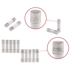 Seramik Sigorta Seti Hızlı 5x20 mm 100 Adet 10 Çeşit 250v Şeffaf Çantada