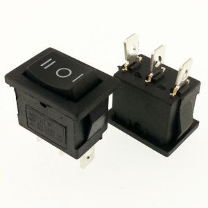 Buton Mini Siyah On Off On (Mom Off Mom) Işıksız 3 Pin 6a 250v Kcd1-2-123 / Ic-123A(2Yöne Yaylı Tip)