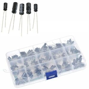 Elektrolitik Kondansatör Seti Kutuplu 200 Adet 0,11uF-220uF 15 Farklı Değerde Şeffaf Çantada