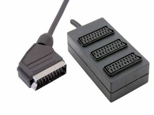 TV SCART DAĞITICI 3 lü oval 30 cm KABLO SEÇİCİLİ ZE-4093-1 TENON