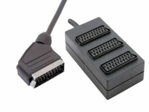 TV SCART DAĞITICI 3 lü oval 30 cm KABLO SEÇİCİLİ ZE-4093-1 TENON