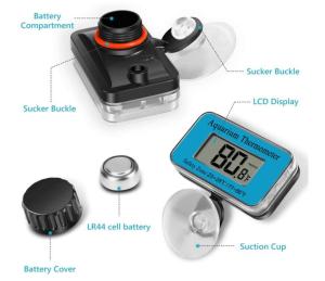 Akvaryum Termometresi AT-1  -50° / +70° LCD Dijital Ekran Su Geçirmez