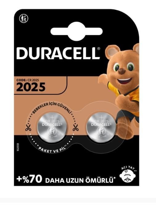 Duracell Lithium Pil CR2025 / DL2025 3V ( 2 Adet Pil Fiyatıdır )