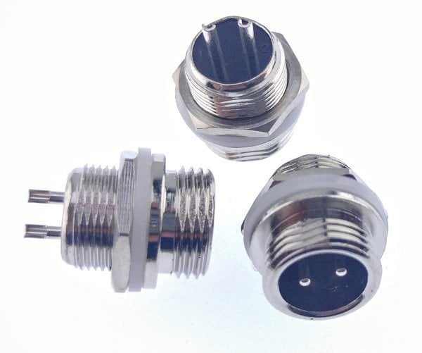 Mini Mike Konnektör 2 Pin Erkek Şase Tip GX12-2P 12mm