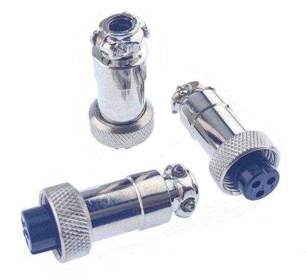 Mini Mike Konnektör 3 Pin Dişi Kablo Tip GX12-3P 12mm