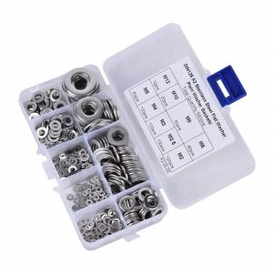 580 Adet Paslanmaz Rondela Seti M2-M12 9 Çeşit Şeffaf Çantada