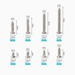800 Adet Ahşap / Sunta Vida Seti M2 Yıldız Havşa Başlı 8 Çeşit Şeffaf Çantada
