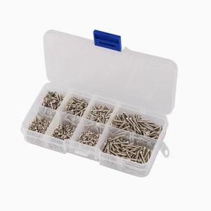 800 Adet Ahşap / Sunta Vida Seti M2 Yıldız Havşa Başlı 8 Çeşit Şeffaf Çantada