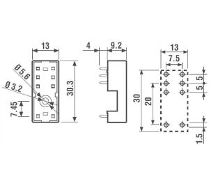 Finder Röle Soketi 95.15.2 Sma Pcb Tip 40.51 / 40.52 / 40.61 / 44.51 ve 44.62 Röle Serisi İçin