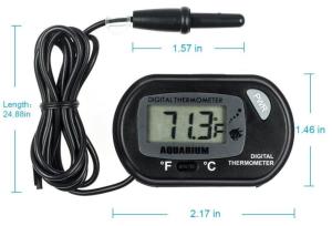 Akvaryum Termometresi Kablolu STD-1  -50° / +70° LCD Dijital Ekran