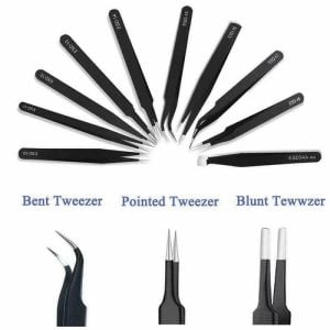 Antistatik Cımbız Seti 10 Parça Kumaş Çantalı