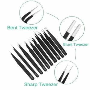 Antistatik Cımbız Seti 10 Parça Kumaş Çantalı