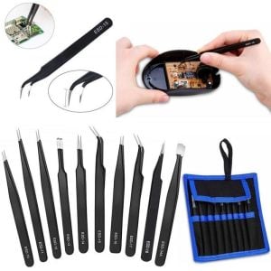 Antistatik Cımbız Seti 10 Parça Kumaş Çantalı