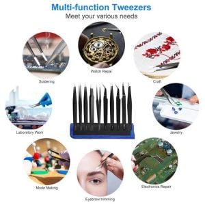 Antistatik Cımbız Seti 10 Parça Kumaş Çantalı