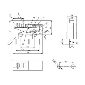 SWİTCH 10x20mm  Terminal bacak 3 PİN PALETSİZ ~ MAKARASIZ(KW4-Z1F100)