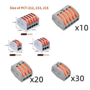 60 Adet Sıkıştırmalı Yaylı Kol Konnnekör 2-3-5 li Pct-212-213-215 Şeffaf Çantada