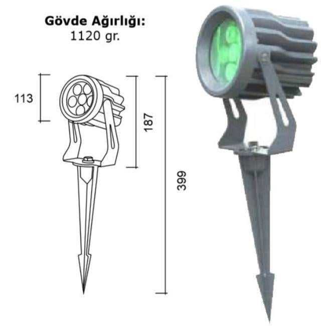 6 X 1 W GÜNIŞIĞI POWER LED DIŞALAN  ARMATÜR