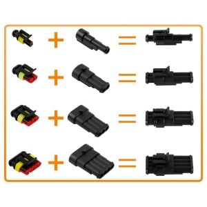 Super Seal Araç / Oto Konnektör Seti Su Geçirmez 1 2 3 4 lü Takım Şeffaf Çantada