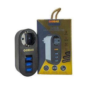 Gobax Mg-102 Tekli Akım Korumalı Priz 3xUsb 2,1a Çıkış Çoçuk Korumalı