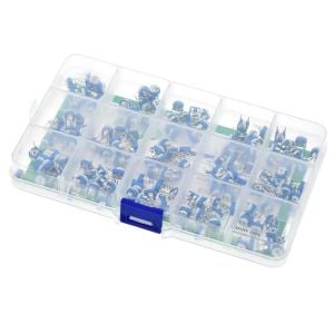 150 Adet 100R/1MR Trimpot Potansiyometre Seti Dik RM065 15 Çeşit Şeffaf Çantada