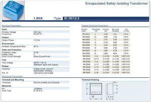 Trafo  EL-KOM 1,5VA 0-15V mavi RN130325