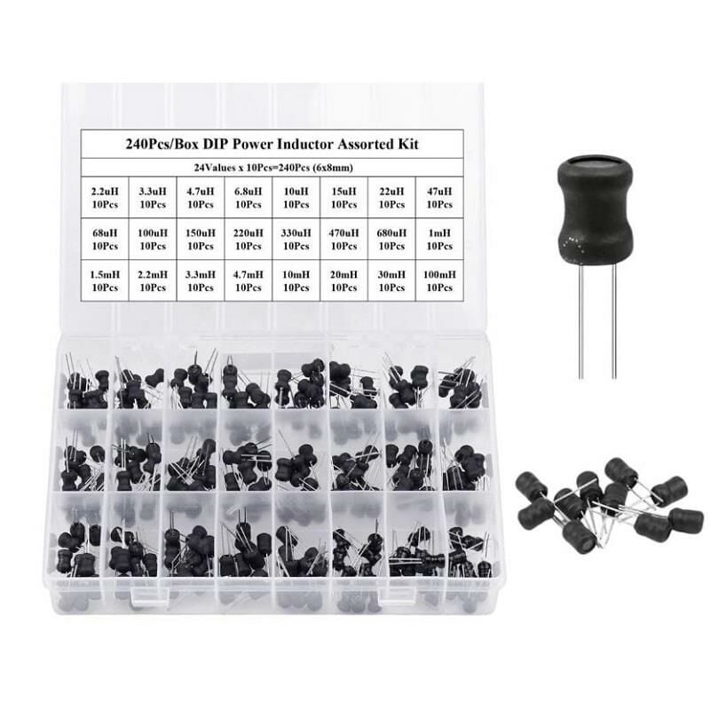 240 Adet Bobin Seti Kondansatör Tip 2,2uH / 100mH 24 Farklı Değerde Şeffaf Çantada