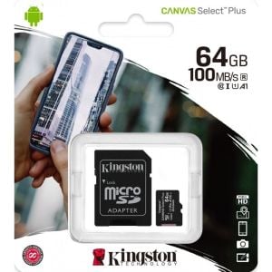 Kingston SDCS2/64GB 64 Gb Micro Sdhc Canvas Select Plus Hafıza Kartı Flash Memory