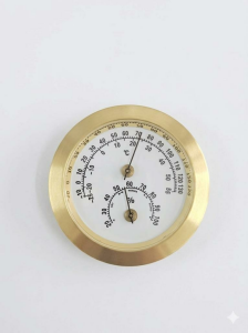 ANALOG SARI YUVARLAK ISI NEM ÖLÇER BİMETAL TERMOMETRE  -25+55C / %20-100 nem çap:50mm