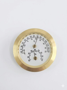 ANALOG SARI YUVARLAK ISI NEM ÖLÇER BİMETAL TERMOMETRE  -25+55C / %20-100 nem çap:50mm