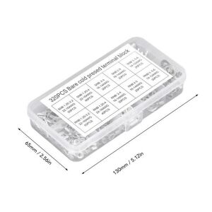 Kablo Pabuç ve Terminal Seti İzolesiz 320 Adet 10 Çeşit (Hakla ve Çatal Tip) Şeffaf Çantada