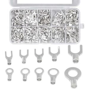 Kablo Pabuç ve Terminal Seti İzolesiz 320 Adet 10 Çeşit (Hakla ve Çatal Tip) Şeffaf Çantada