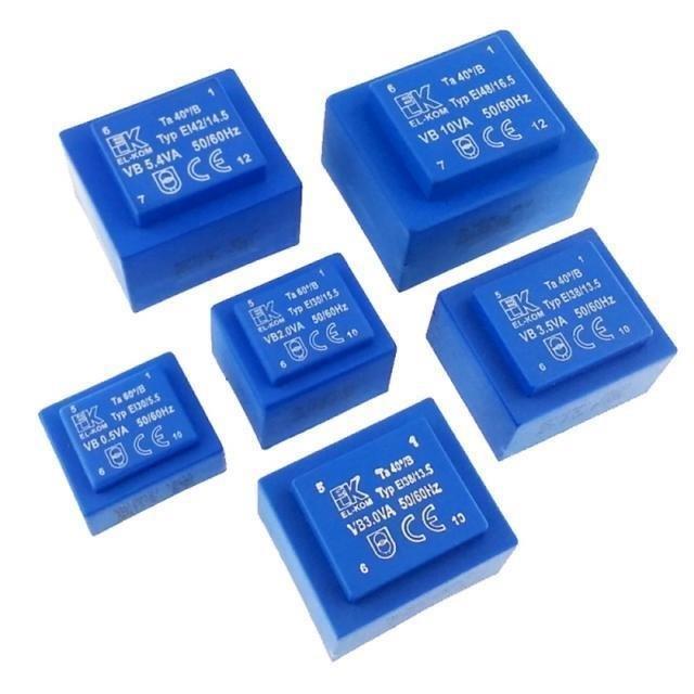 Trafo El-Kom 0,5VA 2X15V mavi RN130145