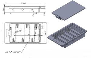 AK-SBH-361-1A  6xAA PİL YUVASI KAPAKLI KABLOLU (ALTKY)