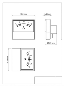 Ampermetre Analog 48x45 20A