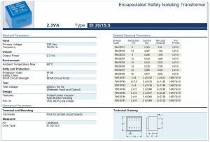 Trafo El-Kom 2,3VA 0-7,5V mavi RN130722