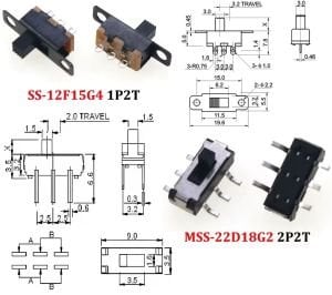 70 Adet Sürgülü Anahtar Switch Seti Smd Dip 8 Çeşit Şeffaf Çantada