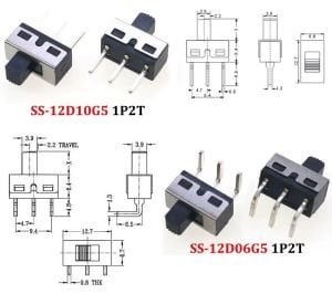 70 Adet Sürgülü Anahtar Switch Seti Smd Dip 8 Çeşit Şeffaf Çantada